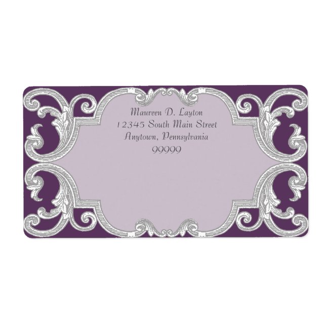 Matchande Adressetiketter för Tear Drop Snöre Plum Fraktsedel (Framsidan)