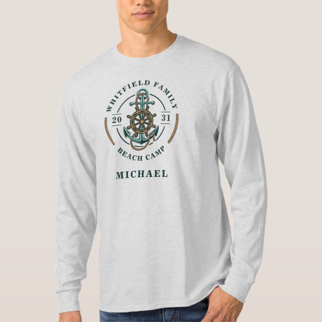 Matchande Anpassningsbar för Nautisk anchor-familj T Shirt (Framsida)