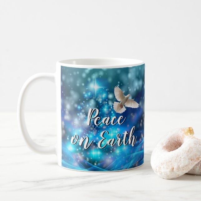 Matchande Blue Dove Peace-jul Kaffemugg (Med munk)