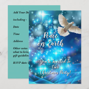 Matchande Blue Dove Peace-jul Party Inbjudningar