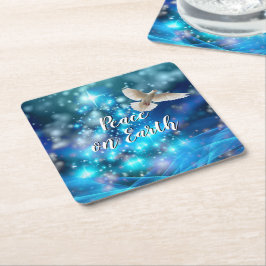 Matchande Blue Dove Peace-jul Underlägg Papper Kvadrat