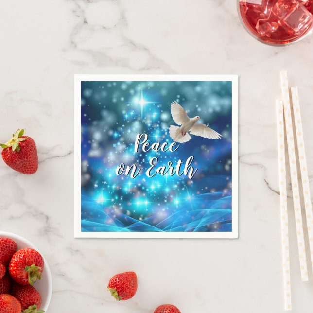 Matchande Blue Dove Peace-julen Cocktail Pappersservett (Insitu)