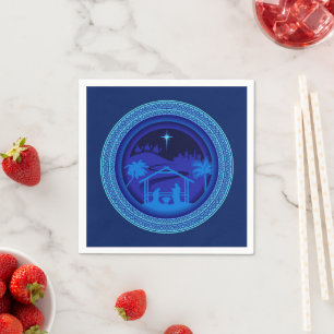 Matchande Blue Ntivity-julklapp Pappersservett