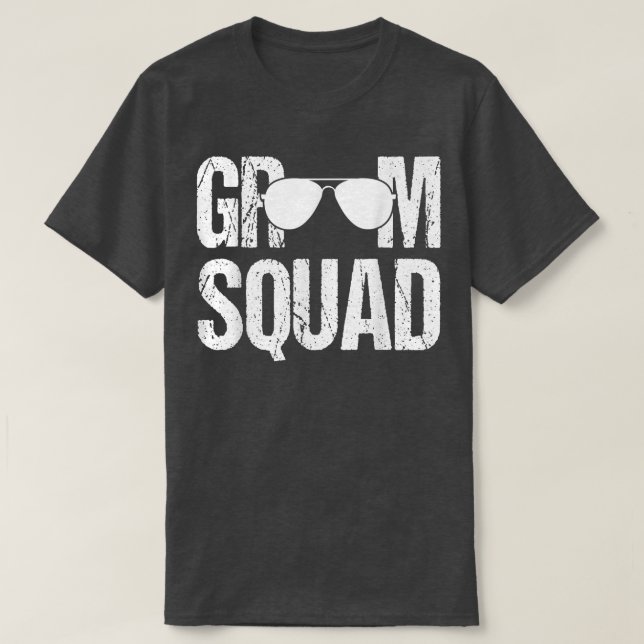 Matchande Bröllopsman Grupp Svägerskan Brudgum Squ T Shirt (Design framsida)