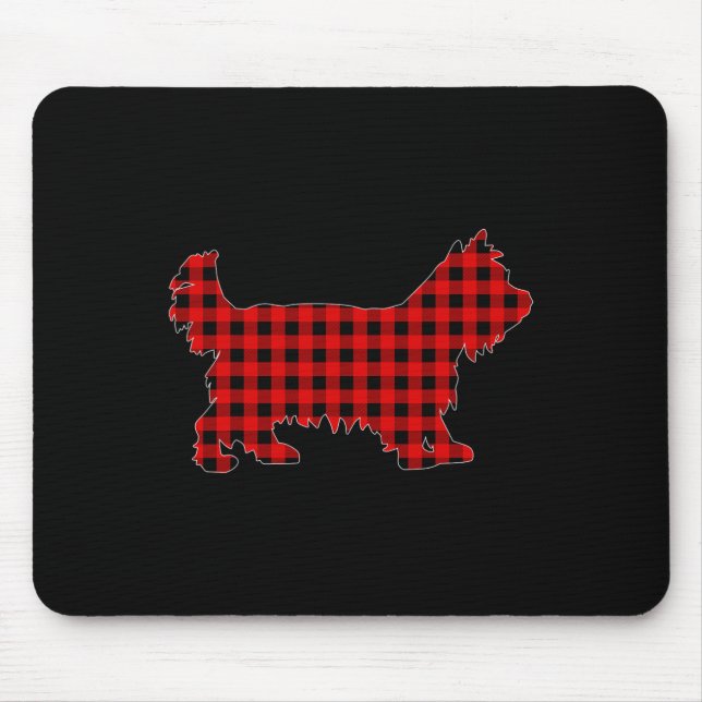 Matchande Buffalo Plaid Yorkshire Terrier Jul Musmatta (Framsidan)
