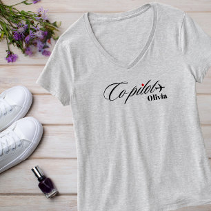Matchande Co-Pilot & Flygplan Personlig  T Shirt