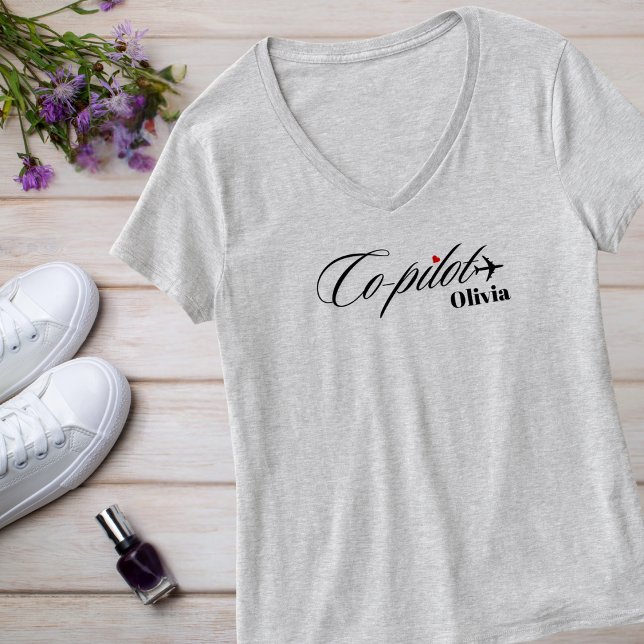 Matchande Co-Pilot & Flygplan Personlig  T Shirt (Skapare uppladdad)