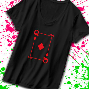 Matchande drottning Diamonds Kostym-kort T Shirt