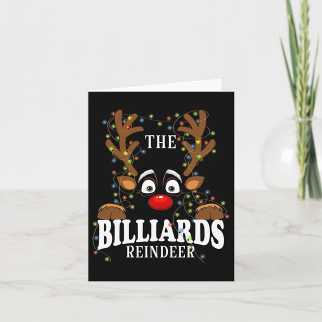 Matchande familj Billiards Reindeer jul Kort (Framsida)