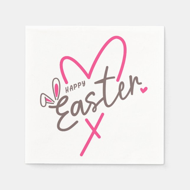 Matchande familj Glad påsk Pappersservett (Framsidan)