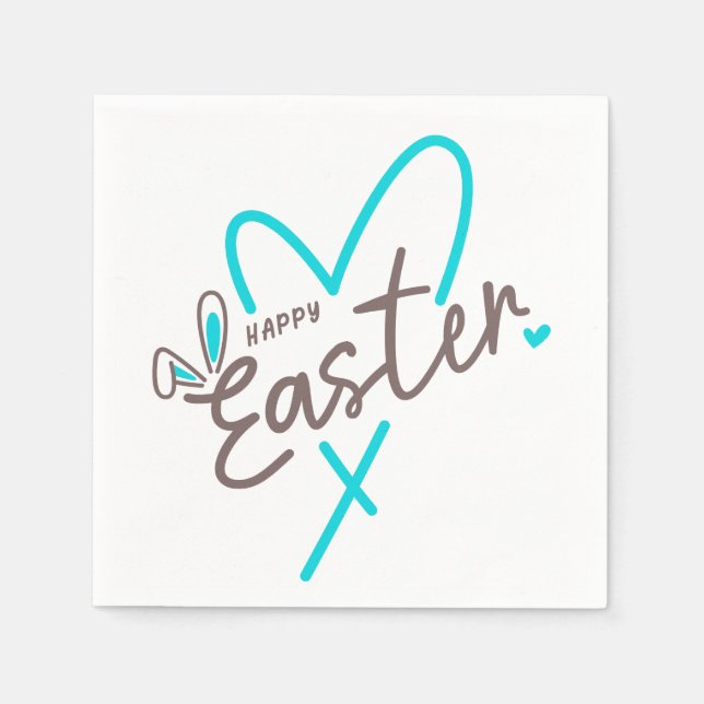 Matchande familj Glad påsk Pappersservett (Framsidan)