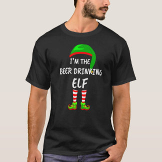 Matchande familj Jag är Beer Drinking Elf Christma T Shirt
