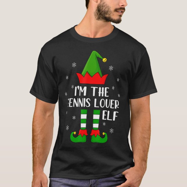 Matchande familj Jag är Tennis Elf-julen T Shirt (Framsida)