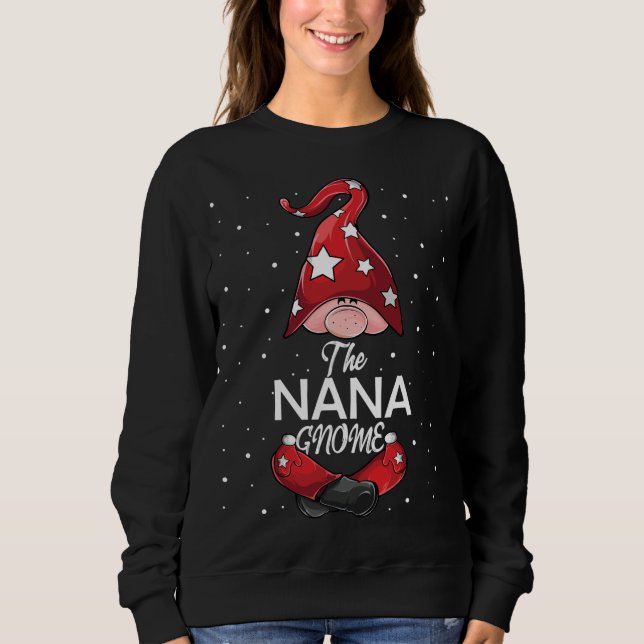 Matchande familj Julfonen Gift Nana Gnome T Shirt (Framsida)