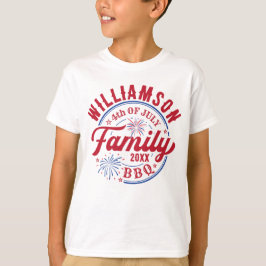 Matchande familj Namn 4:e juli Rött vitt blått T Shirt