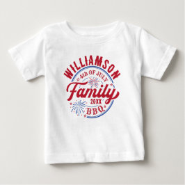 Matchande familj Namn 4:e juli Rött vitt blått T Shirt