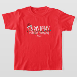 Matchande familje String Ljus Santa Hat jul T Shirt