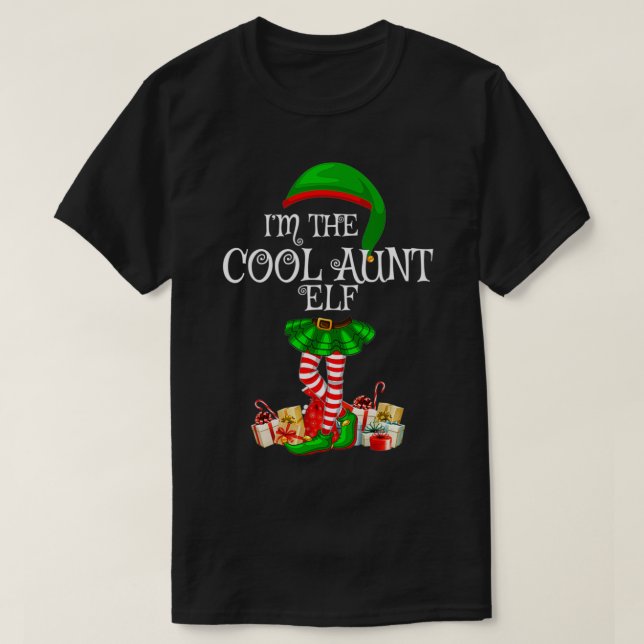 Matchande familjegrupp I är Coola Moster Elf Krist T Shirt (Design framsida)