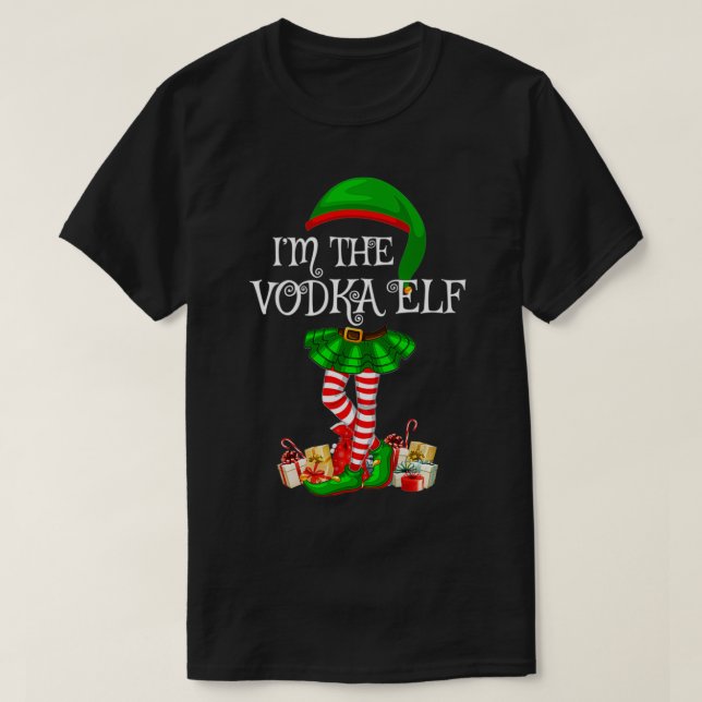 Matchande familjegrupp I är Vodka Elf-julen T Shirt (Design framsida)