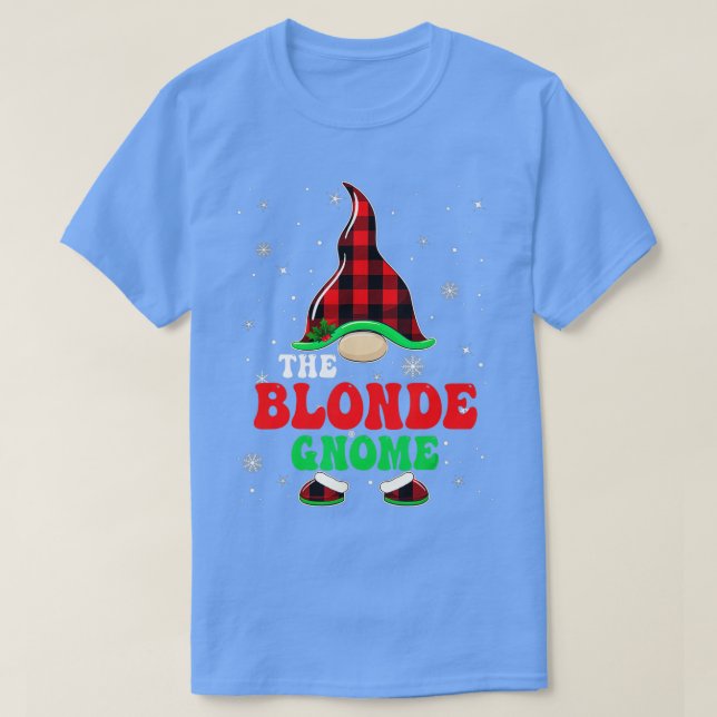 Matchande familjejordbruden la Blonde Gnome Chr T Shirt (Design framsida)