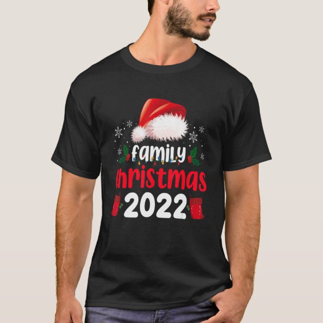 Matchande familjejul 2022 Pajamas Team Santa T Shirt (Framsida)