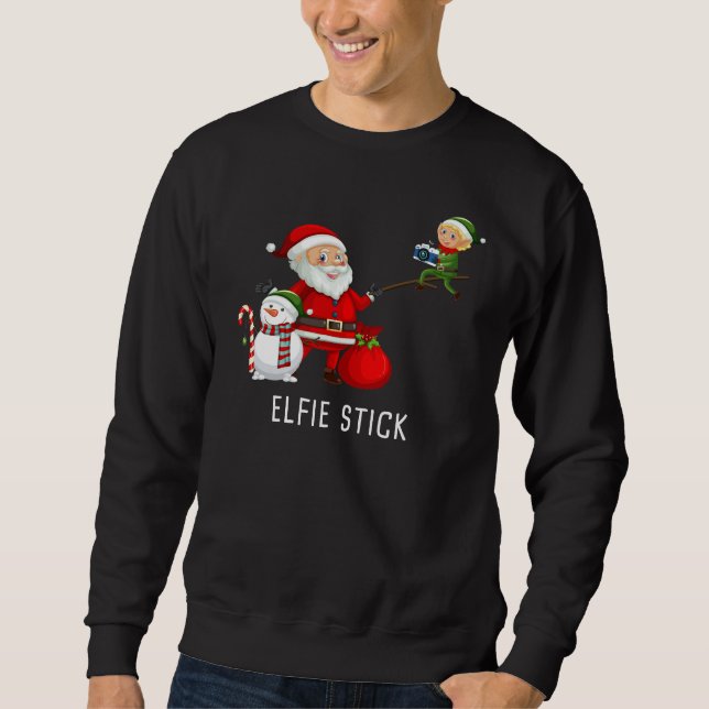 Matchande familjejul 2022 - Santa Elfie Stick Lång Ärmad Tröja (Framsida)
