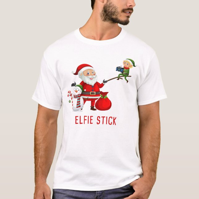 Matchande familjejul 2022 - Santa Elfie Stick T Shirt (Framsida)