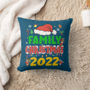 Matchande familjejul 2022-teamet Santa Elf Squa Kudde