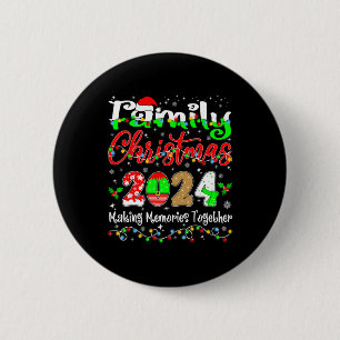 Matchande familjejul 2024 Santa Hat Ljus Xm Knapp