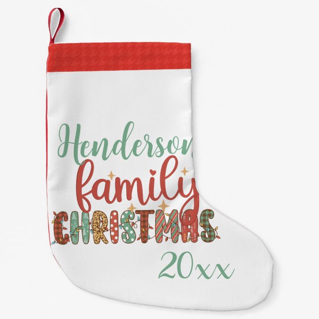 Matchande familjejul 20xx liten julstrumpa (Framsidan)