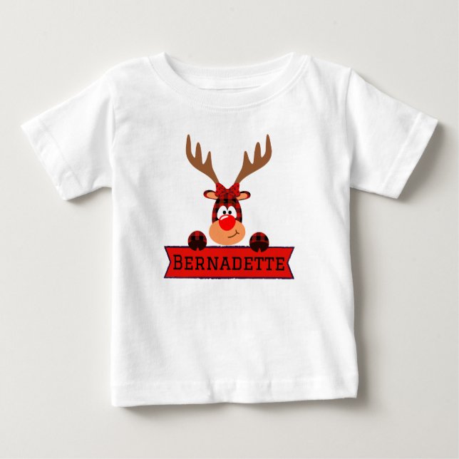 Matchande familjejul Buffalo Play Reindeer T Shirt (Framsida)