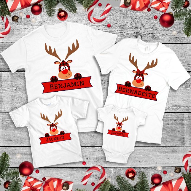 Matchande familjejul Buffalo Play Reindeer T Shirt (Skapare uppladdad)