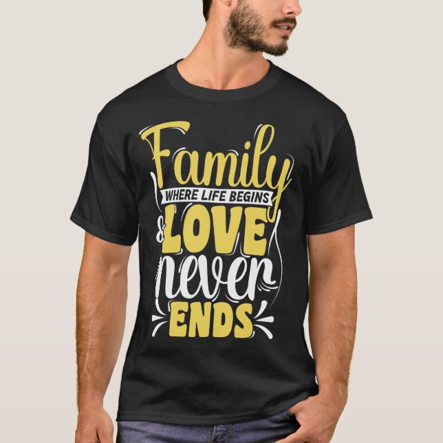 Matchande familjekatering Reunion Party Family Lov T Shirt (Framsida)