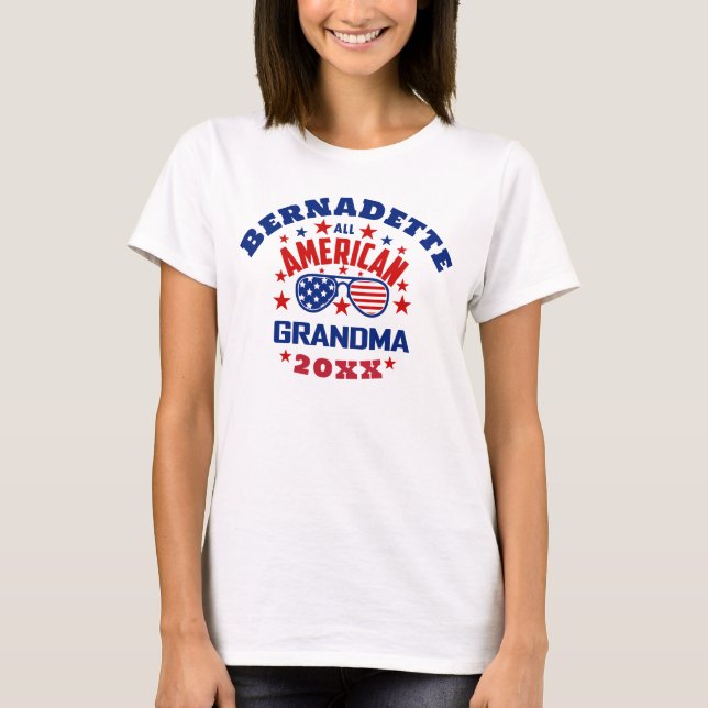 Matchande familjen Namn 4 juli Alla amerikanska Gr T Shirt (Framsida)
