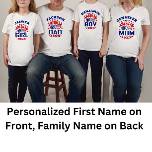 Matchande familjen Namn 4 juli Alla amerikanska Pa T Shirt