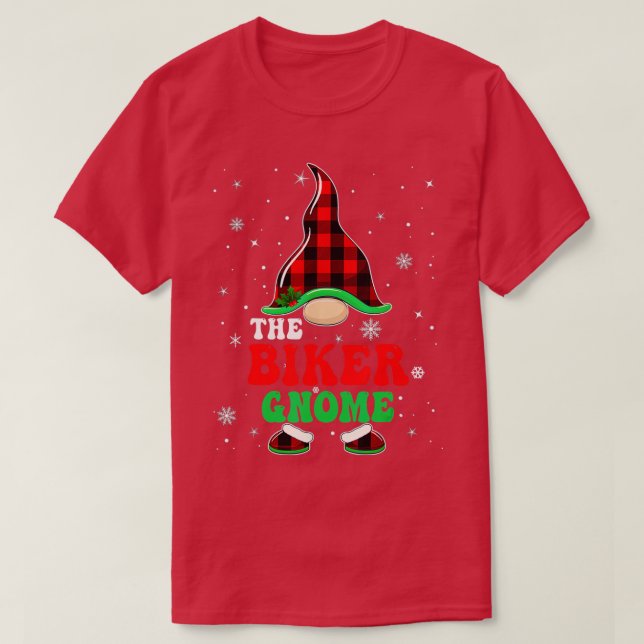 Matchande familjens buffel la Bikerna Gnome Chri T Shirt (Design framsida)