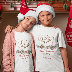 Matchande familjerjureustik monogrammad t shirt