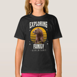 Matchande familjeutflykt Björn Äventyr Stil T Shirt