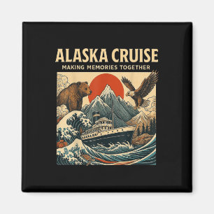 Matchande familjevänner och grupp Alaska kryssning Magnet