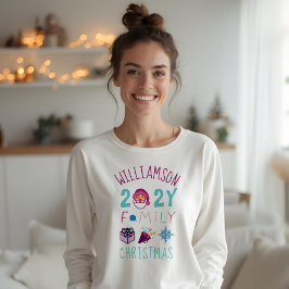 Matchande Family 2021-Roligtens Tecknad Jul Emoji T Shirt