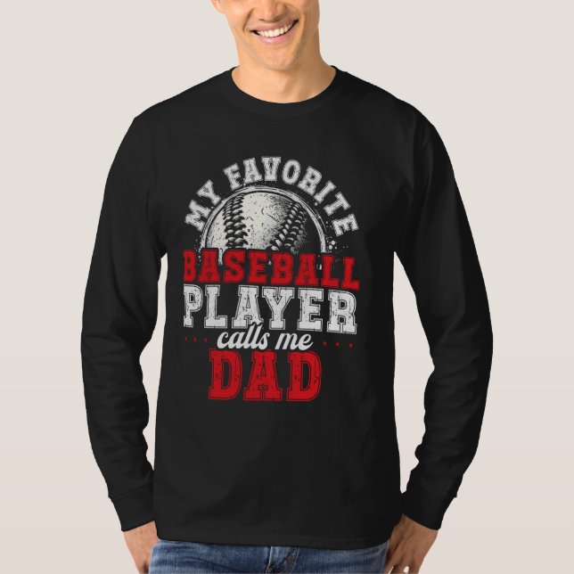 Matchande Family Baseball Gift Pappa Team Photo Fa T Shirt (Framsida)