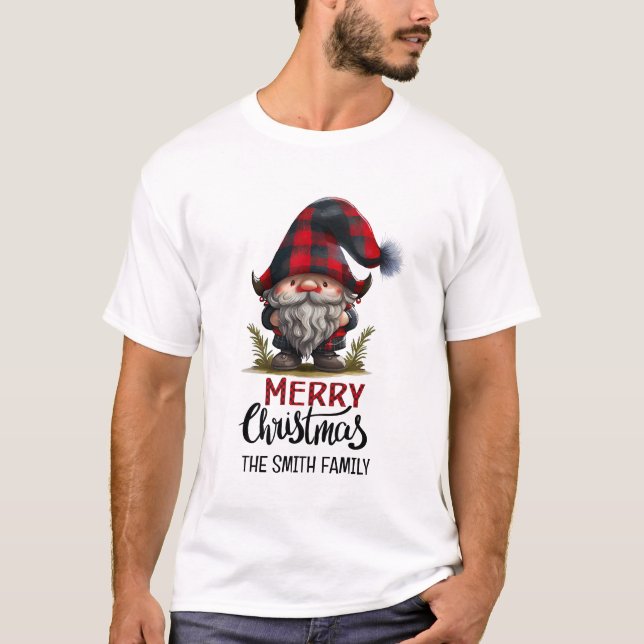 Matchande Family Gnome God jul | Roligt T Shirt (Framsida)