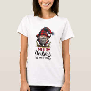 Matchande Family Gnome God jul Roligt T Shirt