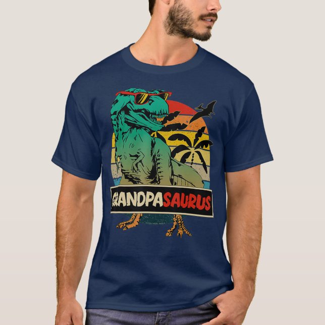 Matchande Family Grandpasaurus TRex Fars dag T Shirt (Framsida)