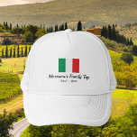 Matchande Family Italien Resa Italienska Flagga An Keps<br><div class="desc">Ska du resa till Italien med din familj eller en resegrupp? Sedan är det perfekten - utformningen har den italienska flagga och 2 linjer anpassningsbar text. Lägg till din familj eller grupp namn,  semesterdatum eller anpassningsbar. Enkelt och klassiskt - perfektens hatt för ditt italienska äventyr och resa.</div>
