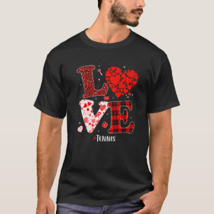 Matchande Family Kärlek Tennis Heart Funny Valent T Shirt