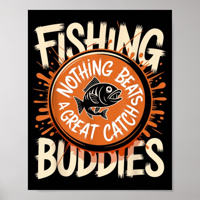 Matchande fiskekompisar Team Fiskar Vänner Ch Poster (Framsidan)