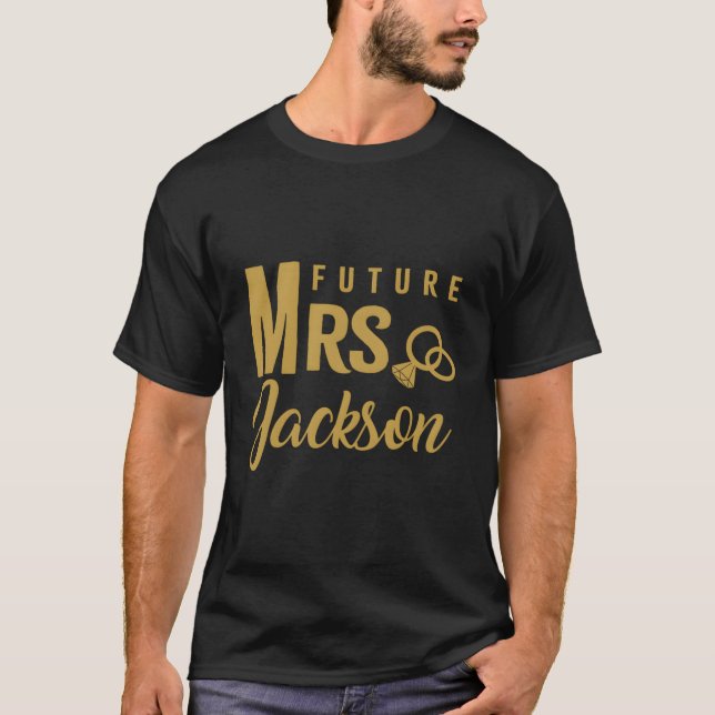 Matchande Förlovning Gift for Women Bride Future M T Shirt (Framsida)