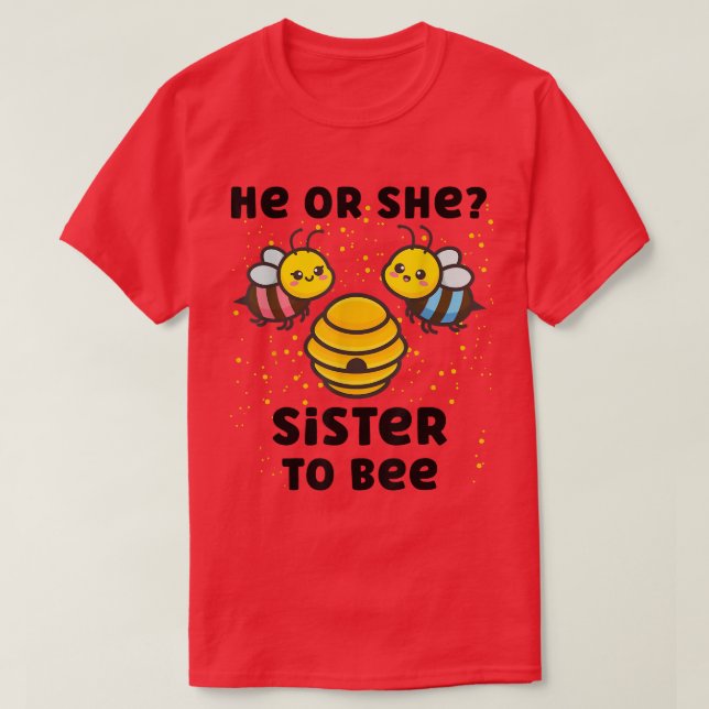 Matchande Gender i Baby visar Party hans eller hen T Shirt (Design framsida)
