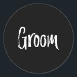 Matchande groda och groom Par Bröllop Runt Klistermärke<br><div class="desc">Matchande groda och groom Par Bröllop</div>